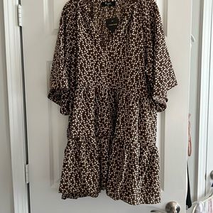 Brown babydoll dress size 2X. NWT